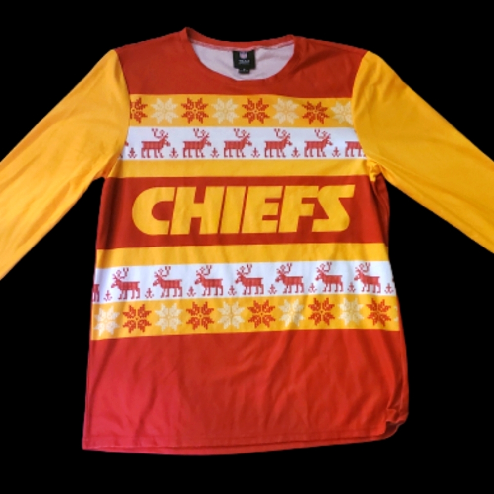 Kansas City Chiefs vintage NFL ugly Christmas sweater.